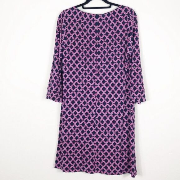 Laundry Shelli Segal Geometric Shift Dress Rose Inkblot Medium NWT Stretch Knit - Picture 3 of 8